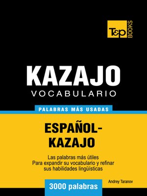 cover image of Vocabulario Español-Kazajo